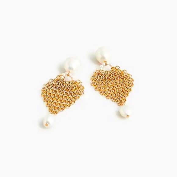 J.Crew Chain mesh and freshwater pearl earrings - Picture 1 of 7